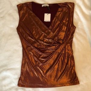 Calvin Klein copper, iridescent, deep-V tank